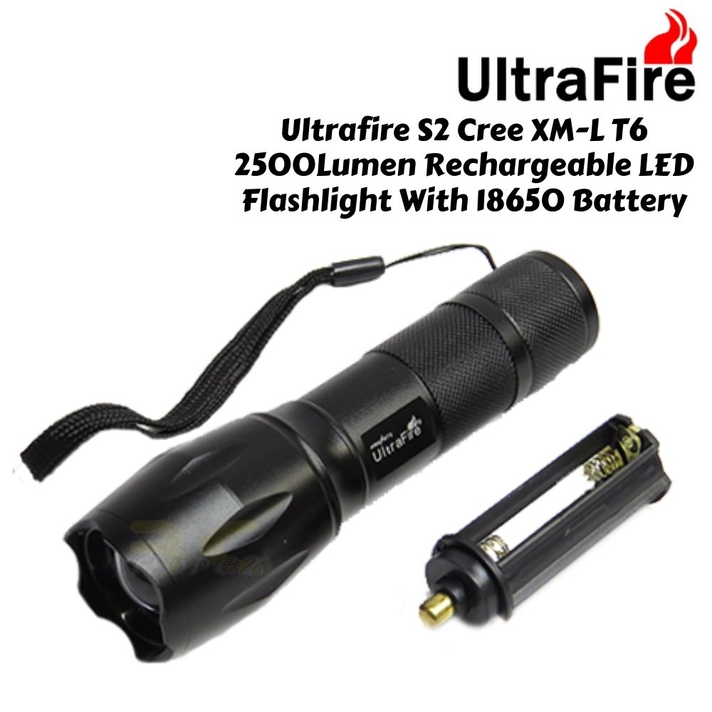 UltraFire WF-502B CREE XM-L T6 LED Flashlight – 1200 Lumens, 5 Modes, Uses 18650 Battery